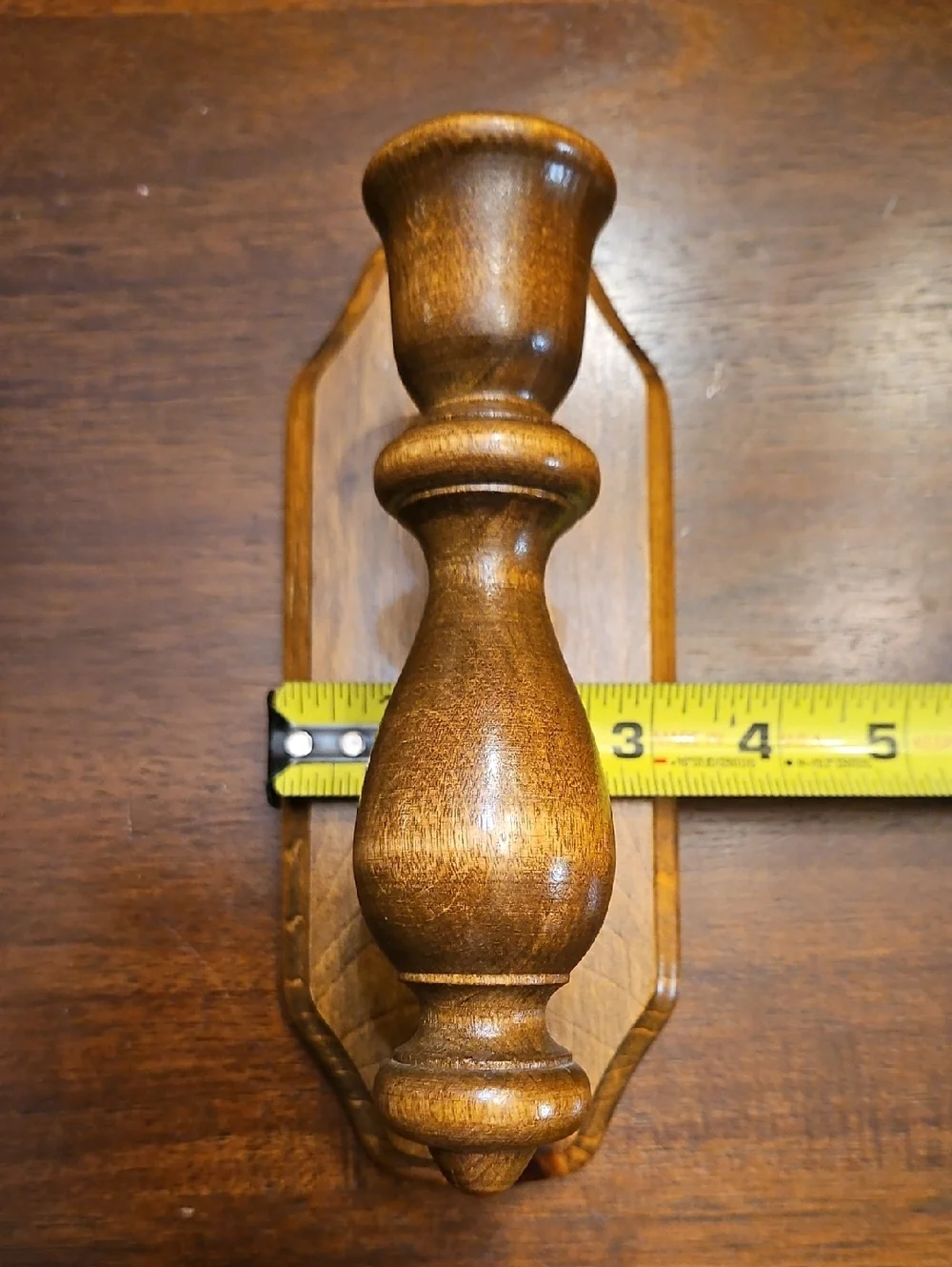 Vintage Wooden Wall Sconce Pair in Warm Brown - Unbranded
